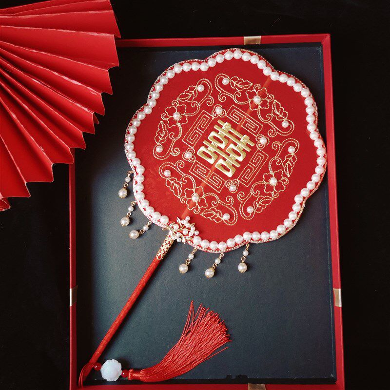 新娘团扇婚礼秀禾结婚手捧古风红色婚扇出嫁喜扇成品di材料,家居饰品,工艺扇/团扇/喜扇/折扇,淘宝优惠券,粉丝福利购,淘宝优惠卷