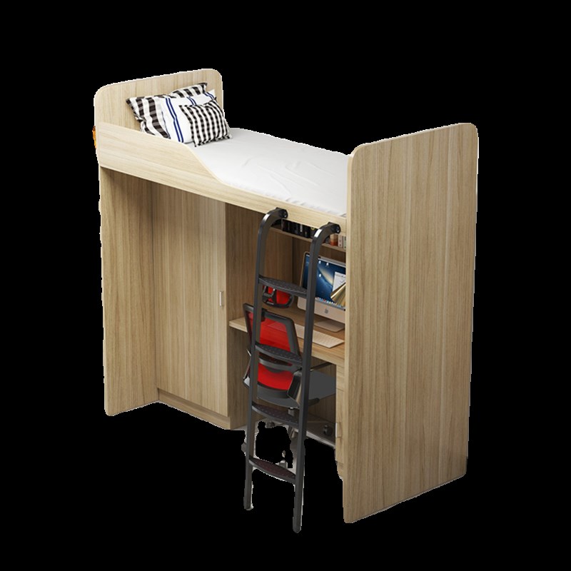 大学生寝室上床下桌学校宿舍单人实木层高低多功能床定制