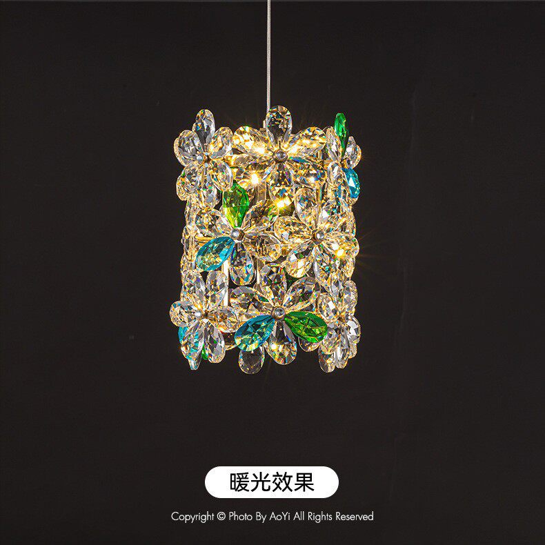 法式高级客厅主灯现代轻奢水晶灯高级感餐厅美式花朵卧室吊灯壁灯