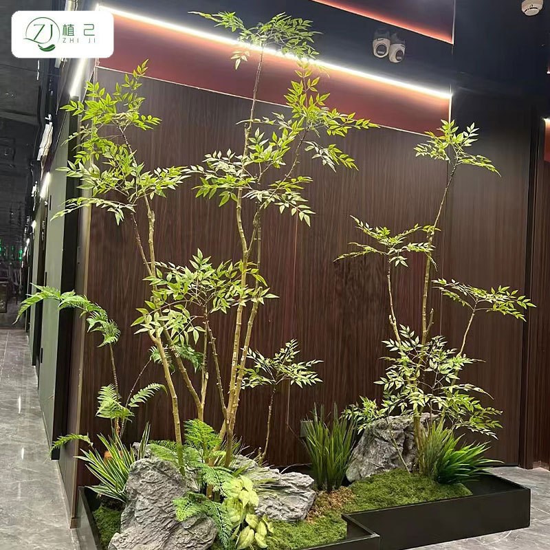 仿真绿植十大功劳海岛春花栀子树植物造景家居室内橱窗装饰树摆件