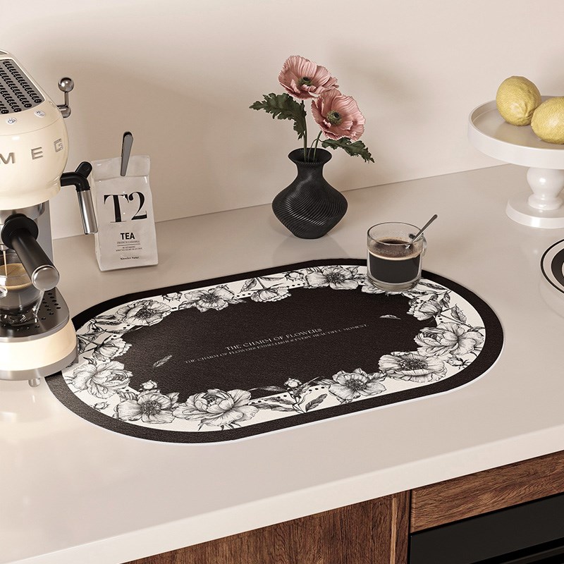 椭圆形餐垫高级感防水防油免洗防烫耐高温家用西餐垫隔热碗盘垫子