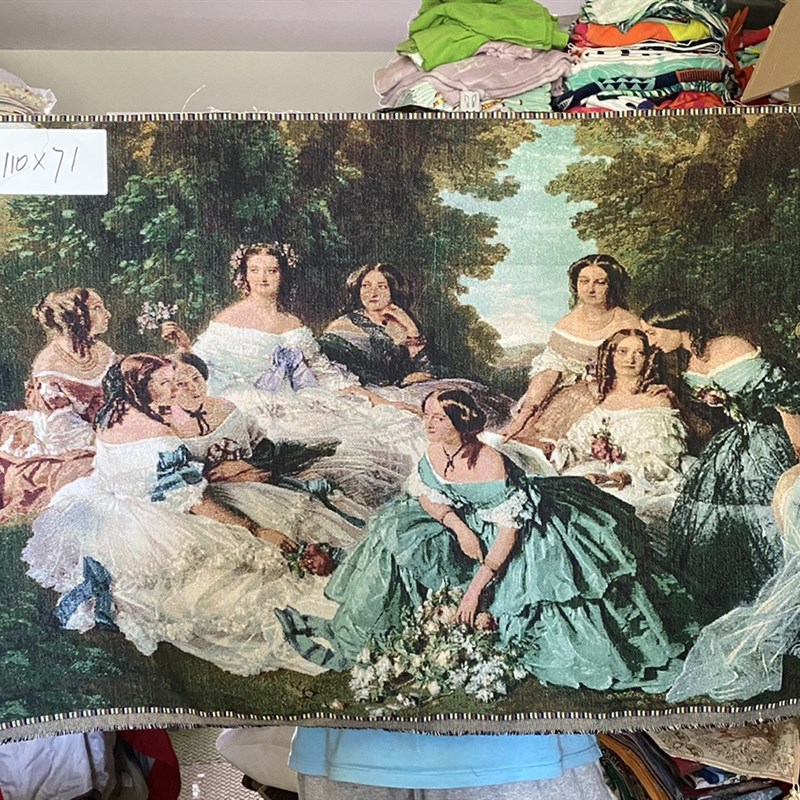 老货intge复古油画风景人物欧洲小镇墙面装饰挂画&仅画布需装裱