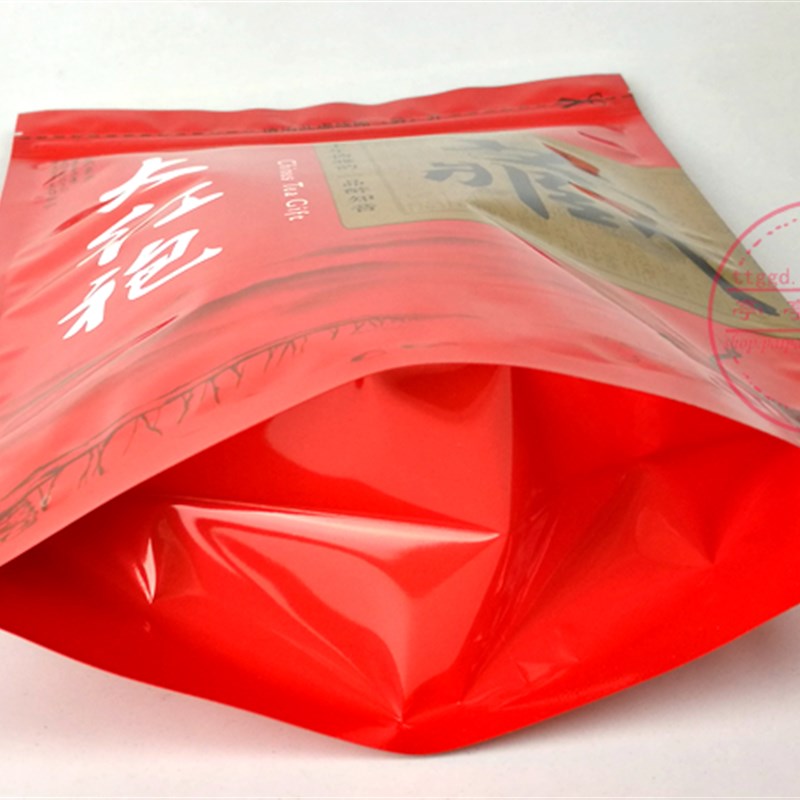 大红袍包装袋 自封口通用镀铝膜锡纸红茶大红袍包装袋子 手捏封