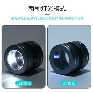 圆筒U充电放大镜倍光学玻璃紫光U灯钱币印刷电子纺织品