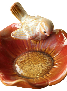 欧式家居饰品陶瓷烟灰缸装饰盘子干果盘小装饰麻雀果盘皂