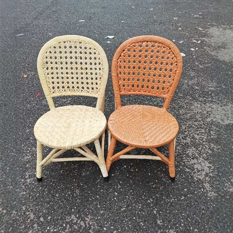 缝盘椅矮椅子仿藤椅单人腾椅阳台客厅休闲小椅子办公椅