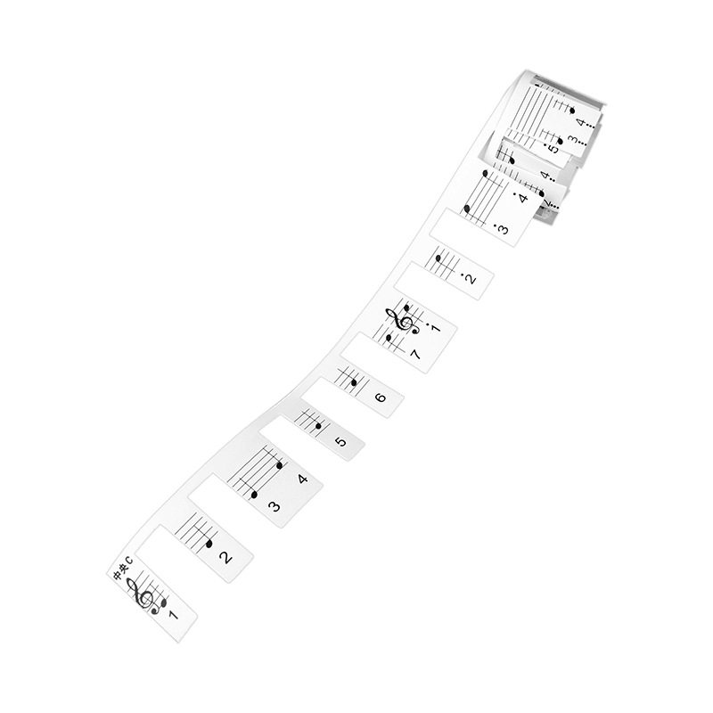 免安装粘钢琴键盘纸键琴五线谱简谱二合一音标音符纸