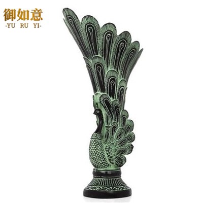 青铜器仿古摆件周制汉式婚礼沃盥礼器孔雀杯中式软装饰品摆设礼品