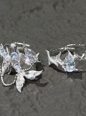 海沫星鳞鲸鱼人鱼风轻奢戒指