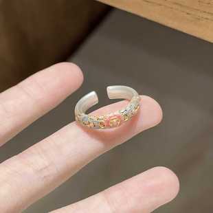 国风新中式珐琅金色戒指重工轻奢戒指精致古风配饰2025新款爆款