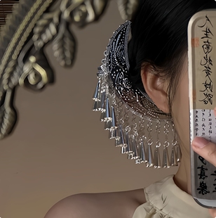 苗族复古汉服仙银饰民族风演出服装宫廷古装新娘舞台头饰蝴蝶发钗