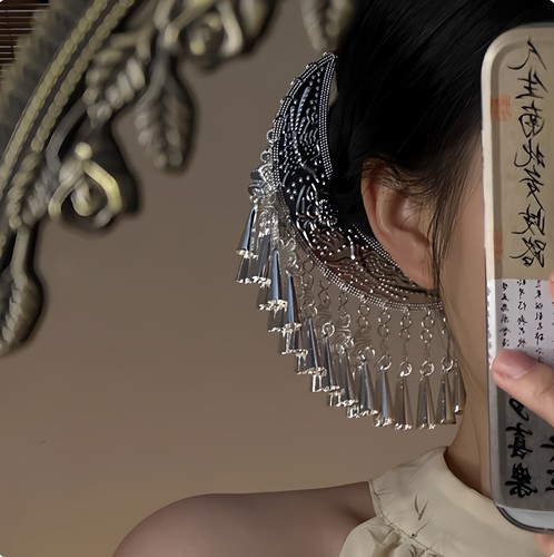 苗族复古汉服仙银饰民族风演出服装宫廷古装新娘舞台头饰蝴蝶发钗