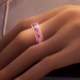 《神印王座》龙皓晨圣采儿定情信物勿忘我空间戒指可转动储物戒指