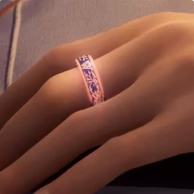 《神印王座》龙皓晨圣采儿定情信物勿忘我空间戒指可转动储物戒指