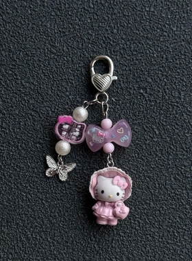 小众设计感kitty钥匙扣包包挂件可爱卡通挂饰甜酷手机链食玩高级