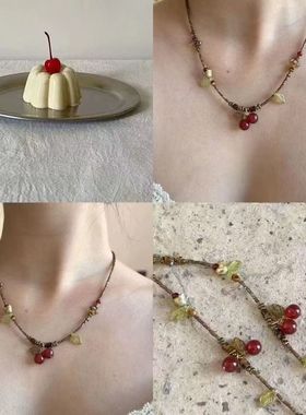 樱桃项链小众设计配饰