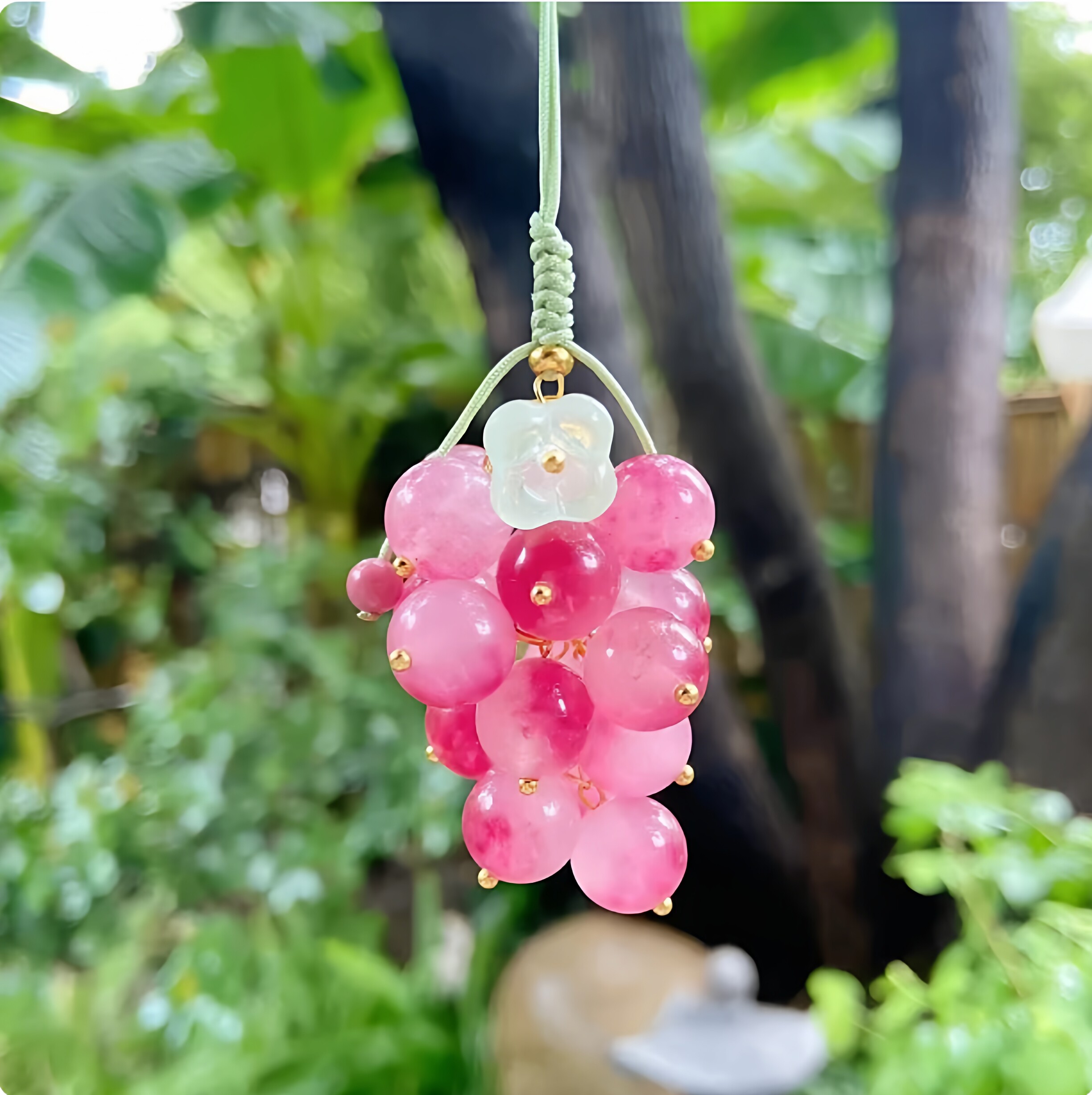 【葡步高升】暴富葡萄挂件夏日红提红葡萄玉髓珠钥匙扣饰品包包