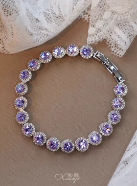 闪钻水晶复古手链女ins小众设计简约时尚冷淡风手镯韩版网红手饰