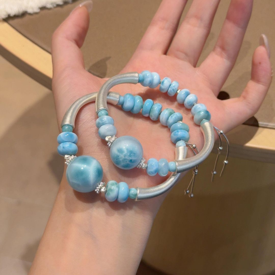 奶白仿海纹石龟背纹手串百搭