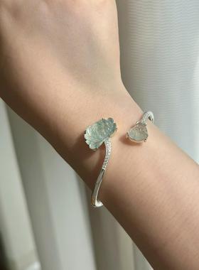 清水出芙蓉~新中式荷花手镯2025年新款复古手镯气质高颜值手饰