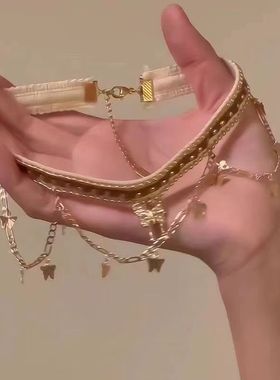 金蝶飞舞~美拉德蝴蝶流苏双层项链异域风小众高级感choker颈链女