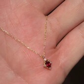 千金感mini精致红石仿锆项链女细闪吊坠气质高级感百搭轻奢锁骨链