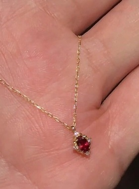 千金感mini精致红石仿锆项链女细闪吊坠气质高级感百搭轻奢锁骨链