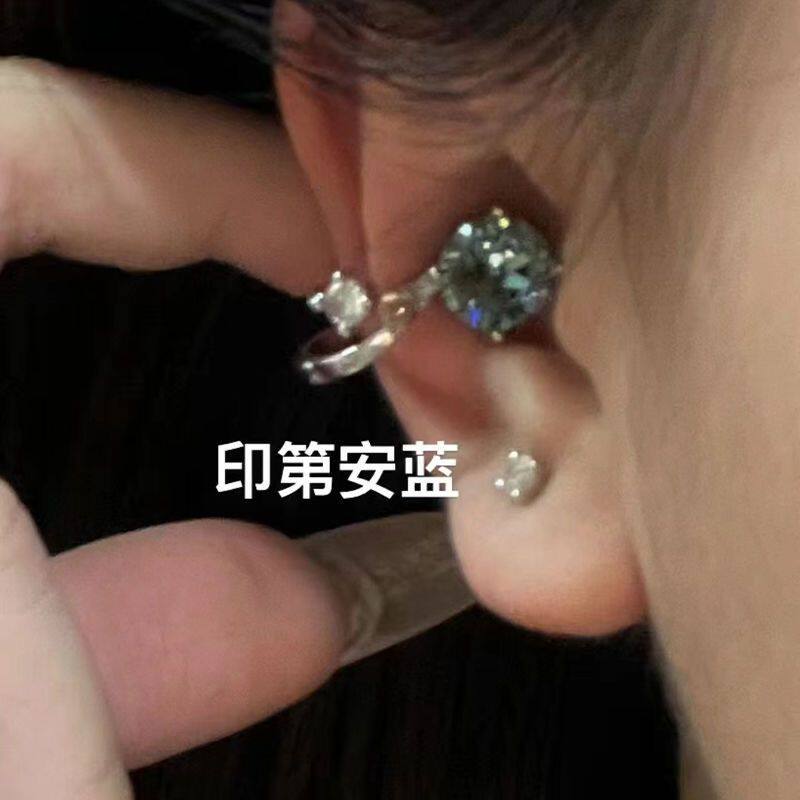 耳骨夹超闪珍珠锆石女冷淡风小众高级耳环轻奢百搭无耳洞耳饰耳夹