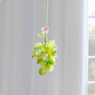 灵隐文创阳光红提夏日红提红葡萄琉璃珠葡步高升钥匙扣挂件高级感