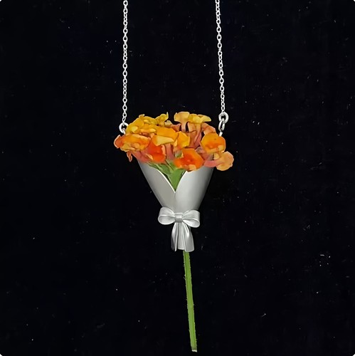 小红书新款插花版本项链新中式手工原创设计高级感个性创意锁骨链