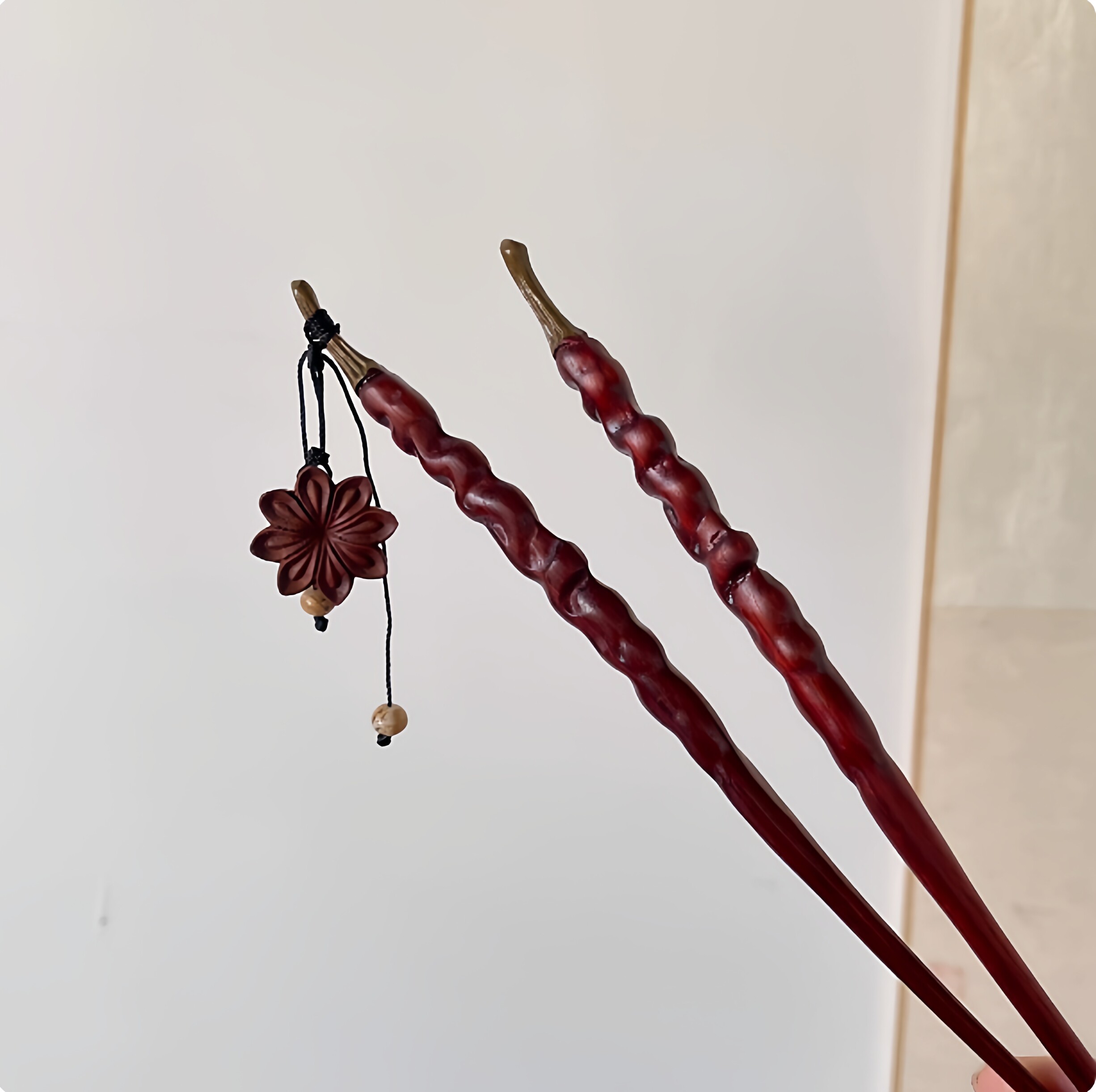 辣椒发簪原创设计手工雕刻盘发印度古风订做汉服渐变簪子