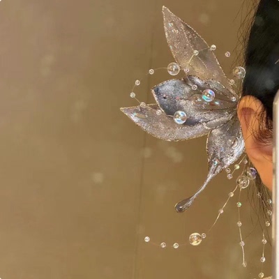 古风韵味~复古港风蝴蝶流苏发簪小红书同款爆款小众设计百搭发饰