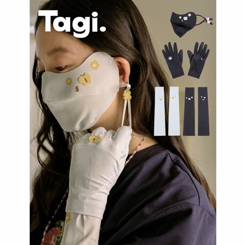 Tagi.《灵感野餐》春夏新款清新蝴蝶遮阳防晒口罩冰袖护袖手套