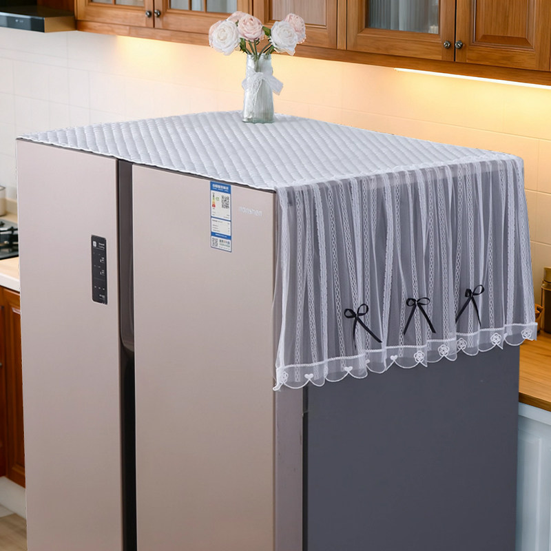 冰箱顶罩盖巾家用新款单双开门冰箱防尘盖巾高级感洗衣机盖布通用