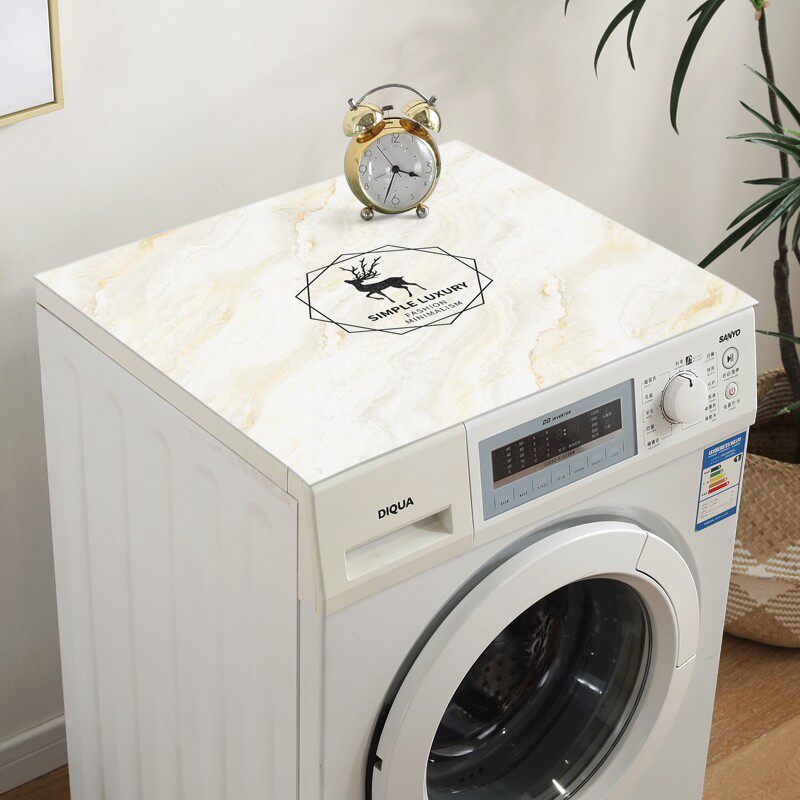 诗蝶北欧皮革滚筒洗衣机垫防水盖布防尘防污免洗垫布洗衣机罩定制