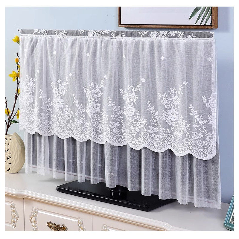 电视机防尘罩套盖布新中式液晶新款柜盖巾65寸55寸防砸蕾丝简约