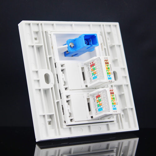 型二口二位电脑+光钎光纤模块墙壁