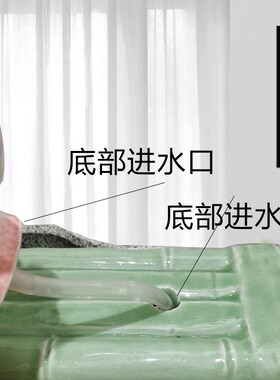 陶瓷循环流水器鱼缸流水搭配石磨假山庭院水缸造景装饰