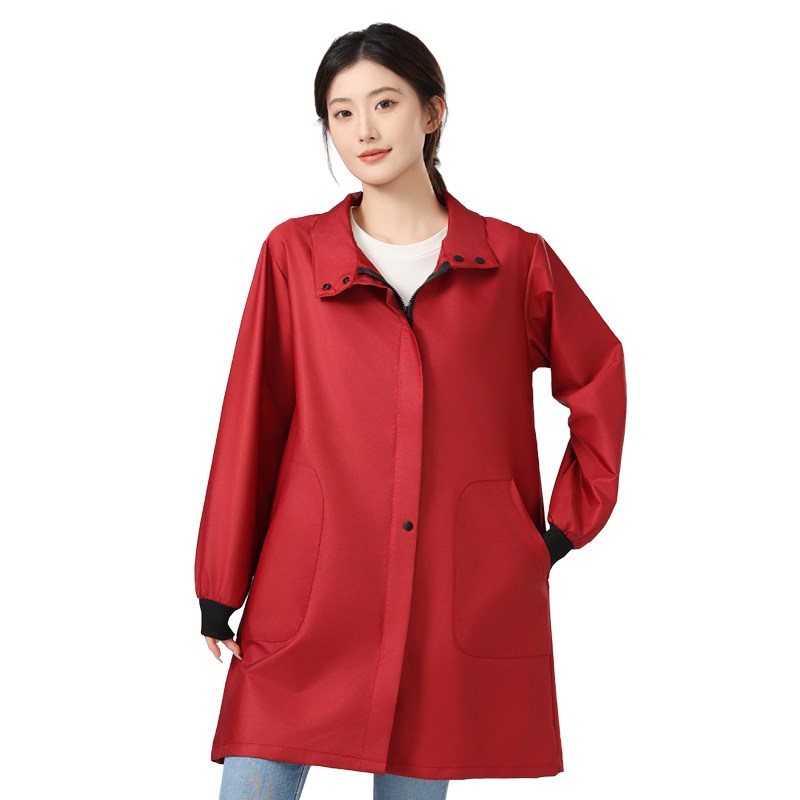 软皮罩衣女加绒防水防油大男上班工作服外皮革护衣保暖皮衣