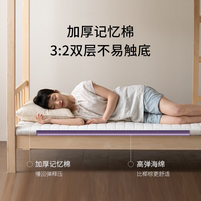 栖作满分垫记忆学生宿舍床垫租房单床褥垫绵榻榻硬垫图片