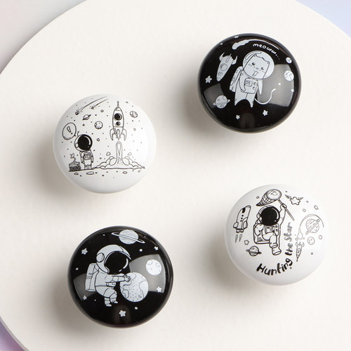 宇航员拉手门子家具斗柜抽屉粉色单明装小把手