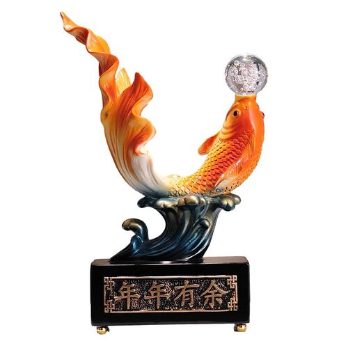 锦鲤鱼年年余招财家居办公室玄关酒柜业装饰礼品