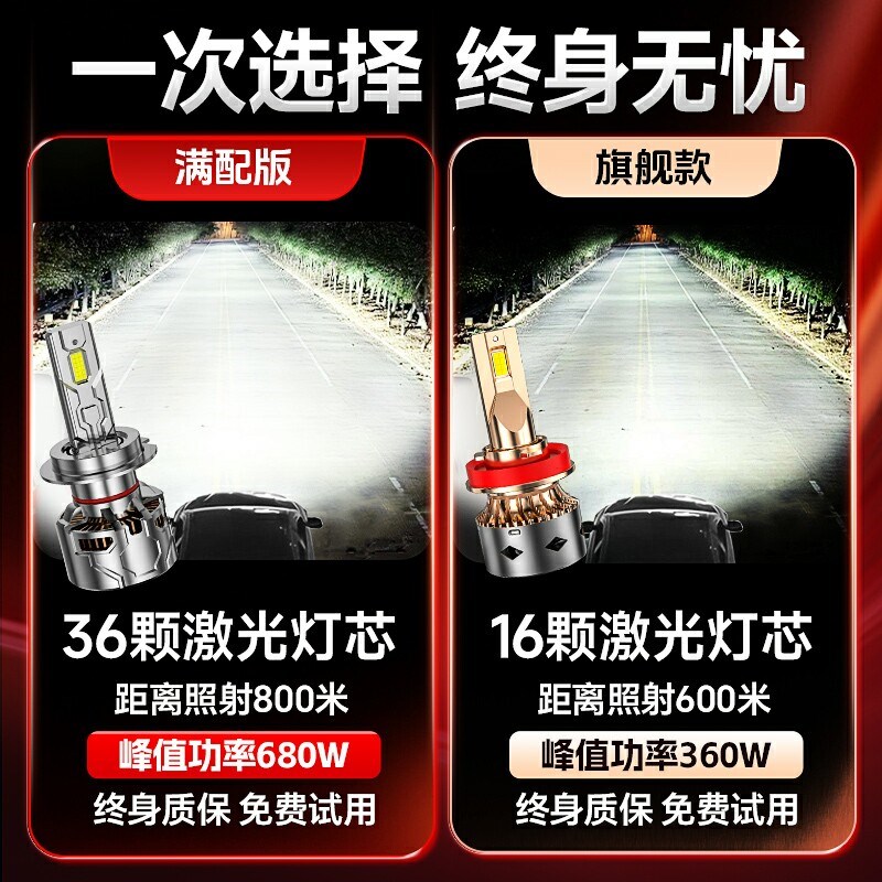 款大众新捷达大灯远光近光体雾灯改激光透镜汽灯泡
