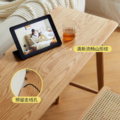 维莎实木书桌橡木一字板长条写字台现代小户型学生窄桌子