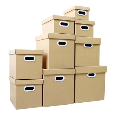 Cowhide paper file storage box move sorting box snack carton