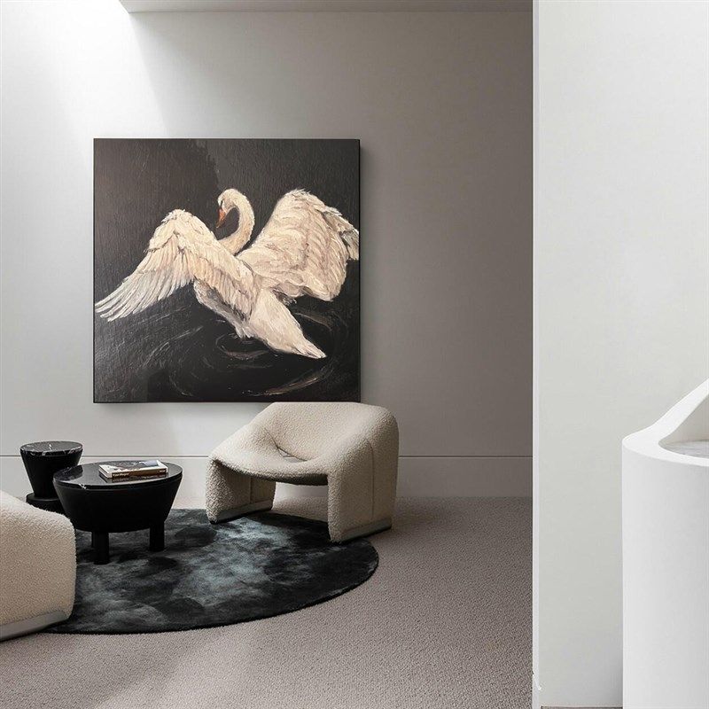 高级感中古冷白天鹅装饰画茶室卧室客厅挂画书房民宿桌面摆画,家居饰品,现代装饰画,淘宝优惠券,粉丝福利购,淘宝优惠卷