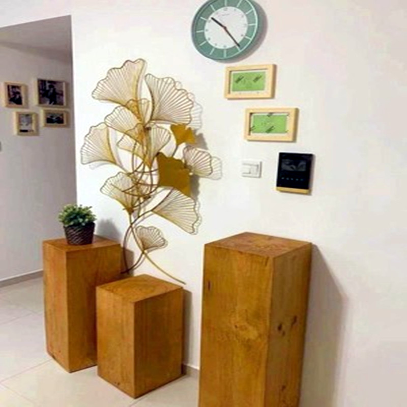 方形木墩子民宿摆件花架木墩树桩底座家用坐凳实木小边几