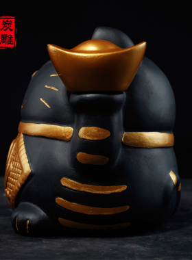 金乌炭雕朋友店铺张办公室活性炭雕工艺品礼品公司业送礼