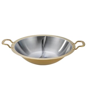 三层钢加厚火锅鸳鸯锅锤纹火锅锅商用干锅锅具蟹肉煲牛蛙盆海鲜锅