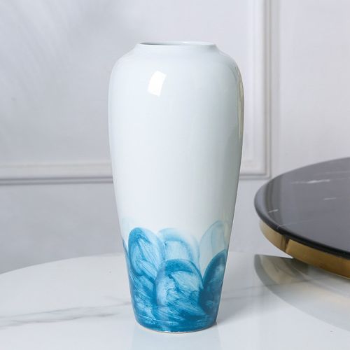 现代手绘青陶瓷瓶创意家居酒店样板房干设计师装饰